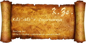 Kádár Zsuzsanna névjegykártya