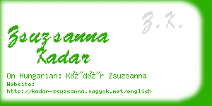 zsuzsanna kadar business card
